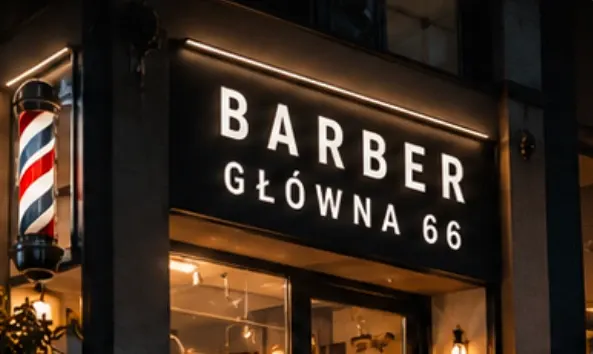 Barber Główna 66 — wejście do salonu